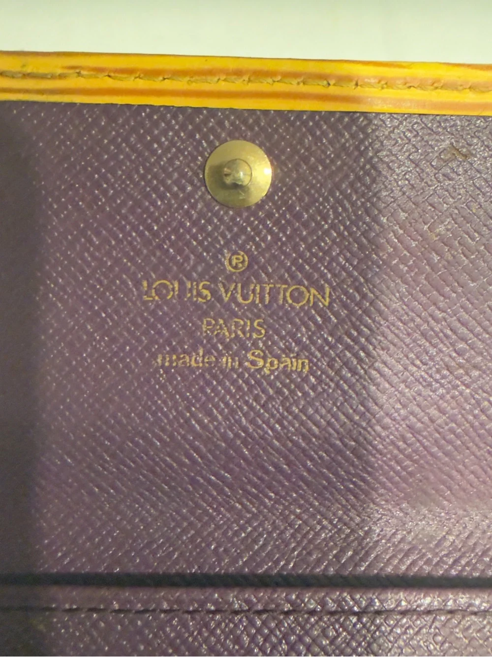 Louis Vuitton Yellow Epi Leather Card Case with LV Monogram